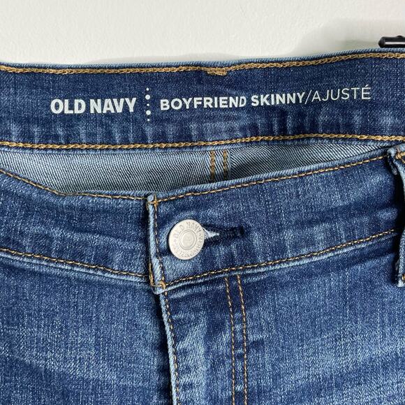 Old Navy Women's Boho Patchwork Distressed Mid-Rise Boyfriend Skinny Jeans Sz10 - Picture 6 of 7